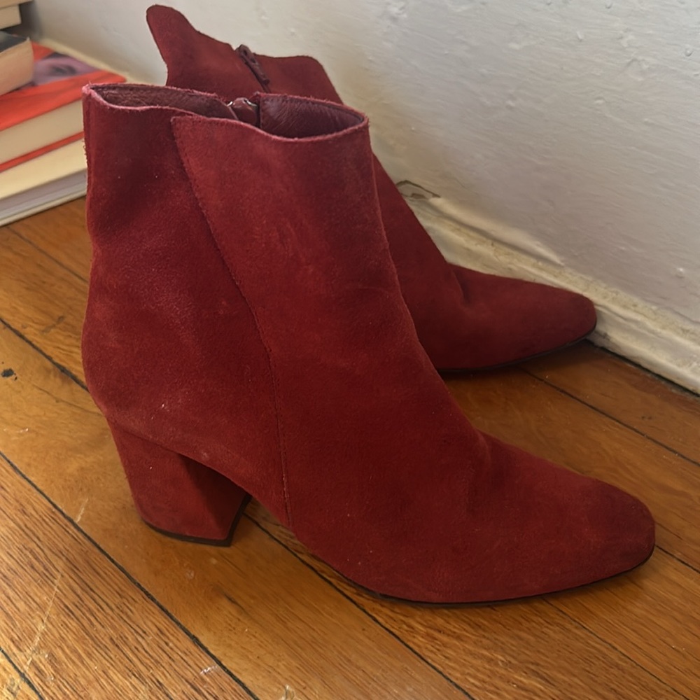 Free people red suede booties size 37